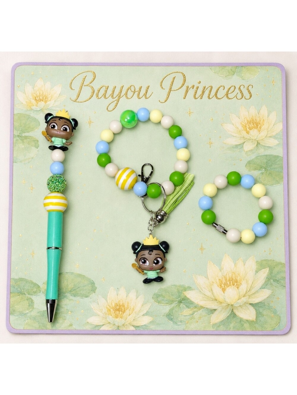Disney's Doorables The Princess and the Frog Tiana Pen Tumbler Keychain Bracelet